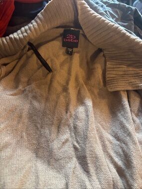 2B Bebe Cream Ribbed Turtleneck Sweater